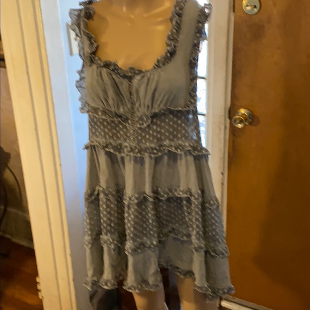 Romantic Sage Ruffle Mini Dress/Tunic L final sale